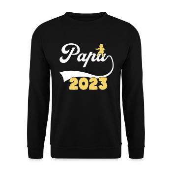 Papa 2023 - Unisex Pullover - Schwarz - Vorne - Alina (178cm) & Michal (187cm)