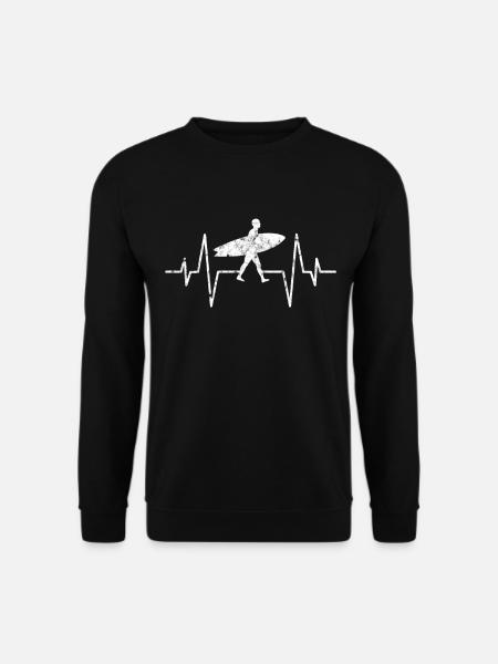 Surfen Surfer Herzschlag - Unisex Pullover - Schwarz