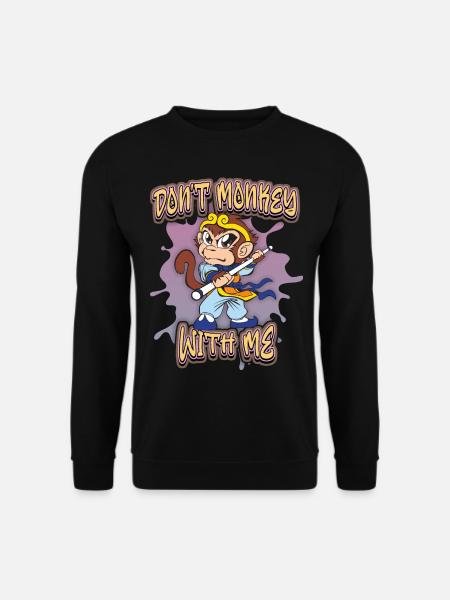 Affe, Cartoon-Affe, Ninja-Affe, lustiger Spruch - Unisex Pullover - Schwarz