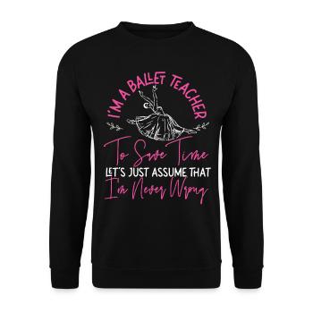 Ballet Danseuse Danse Ballerine - Sweat-shirt Unisexe - noir - Devant - Alina (178cm) & Michal (187cm)