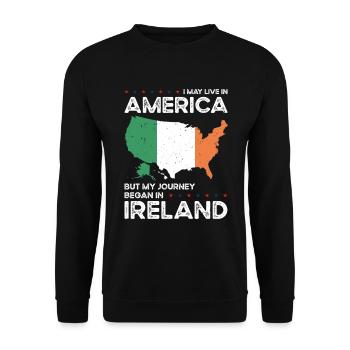 Né en Irlande Irlande États-Unis - Sweat-shirt Unisexe - noir - Devant - Alina (178cm) & Michal (187cm)