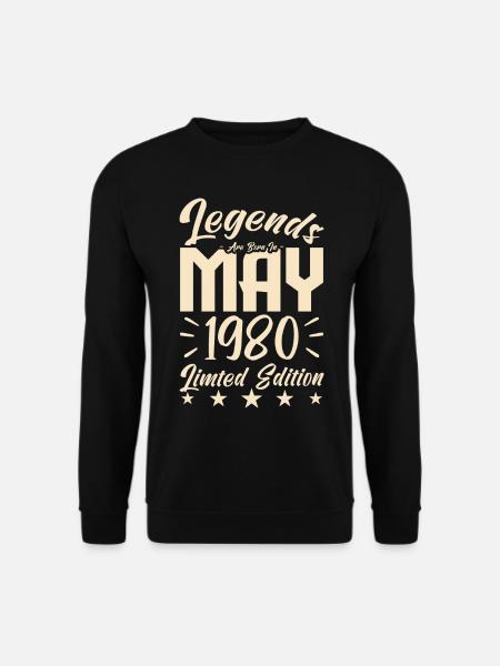 Geboren 1980 Geburtstagsgeschenk 1980. - Unisex Pullover - Schwarz