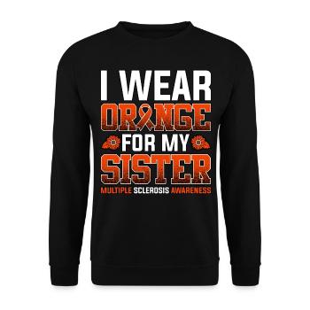 I Wear Orange For My Sister Multiple Sclerosis - Unisex Sweatshirt - black - Front - Alina (178cm) & Michal (187cm)