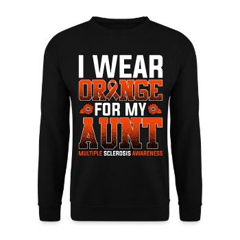 I Wear Orange For My Aunt Multiple Sclerosis - Unisex Sweatshirt - black - Front - Alina (178cm) & Michal (187cm)