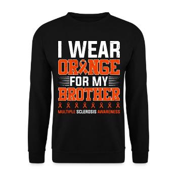 I Wear Orange For My Brother Multiple Sclerosis - Unisex Sweatshirt - black - Front - Alina (178cm) & Michal (187cm)