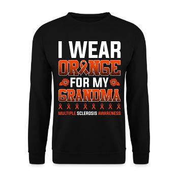 I Wear Orange For My Grandma Multiple Sclerosis - Unisex Sweatshirt - black - Front - Alina (178cm) & Michal (187cm)