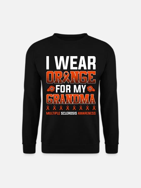 Ich trage Orange für meine Oma Multiple Sklerose - Unisex Pullover - Schwarz