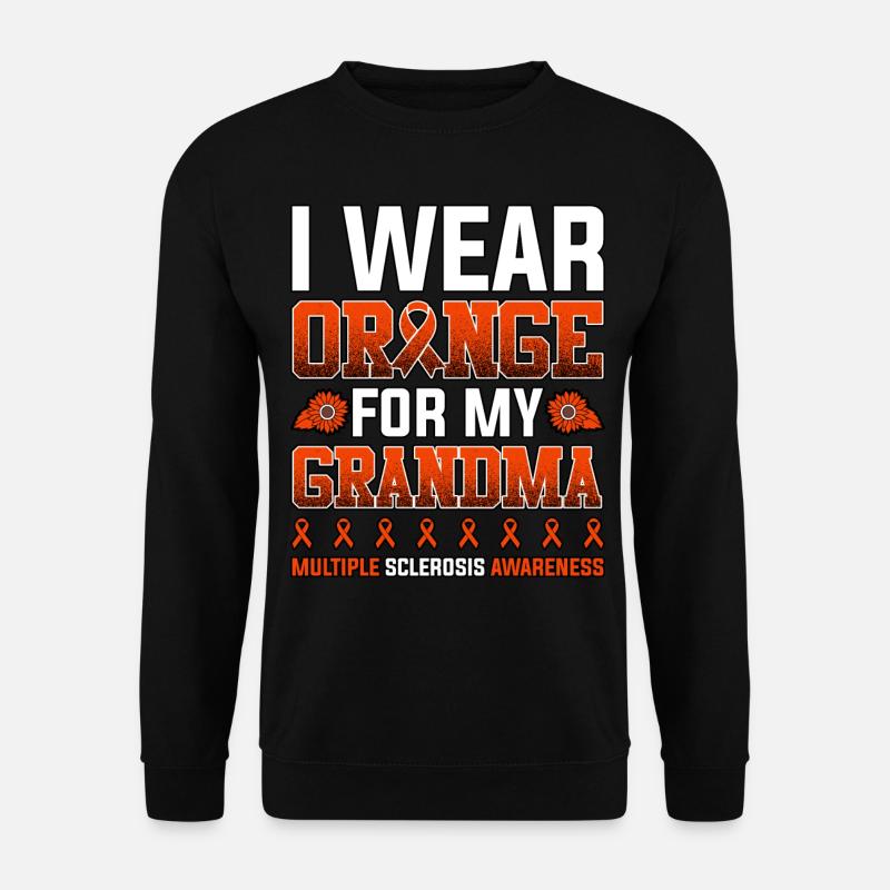Ich trage Orange für meine Oma Multiple Sklerose - Unisex Pullover - Schwarz