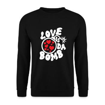 Love is da Bomb Free Love Bomb Explosion - Unisex Sweatshirt - black - Front - Alina (178cm) & Michal (187cm)