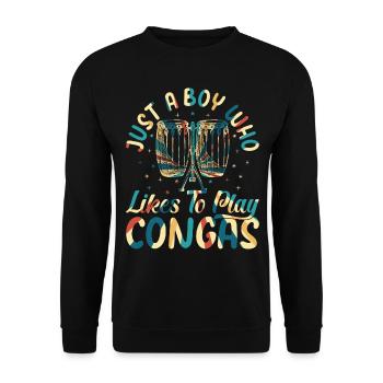Conga Player Boys - Juste un garçon qui aime jouer C - Sweat-shirt Unisexe - noir - Devant - Alina (178cm) & Michal (187cm)