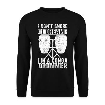 Je ne ronfle pas Je rêve que je suis un batteur de conga - Sweat-shirt Unisexe - noir - Devant - Alina (178cm) & Michal (187cm)