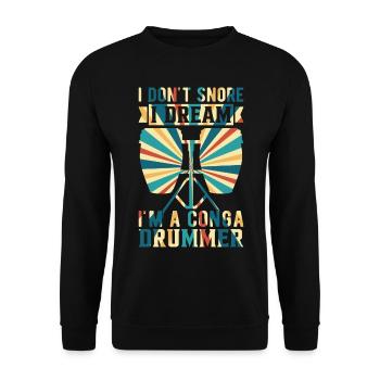 Joueur de conga Je ne ronfle pas Je rêve que je suis un Conga Dru - Sweat-shirt Unisexe - noir - Devant - Alina (178cm) & Michal (187cm)