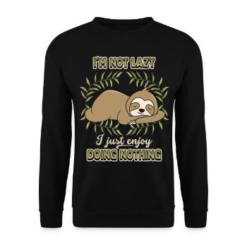 Paresseuse, paresseuse, drôle de dicton, je-ne-suis-pas-paresseux - Sweat-shirt Unisexe - noir - Devant - Alina (178cm) & Michal (187cm)