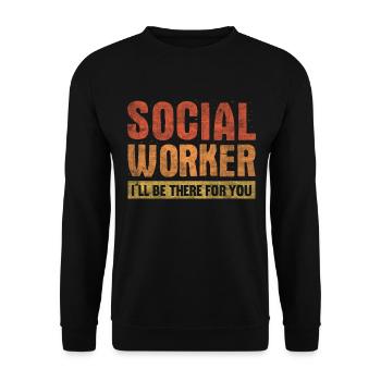 Je serai là pour toi Travailleur social - Sweat-shirt Unisexe - noir - Devant - Alina (178cm) & Michal (187cm)
