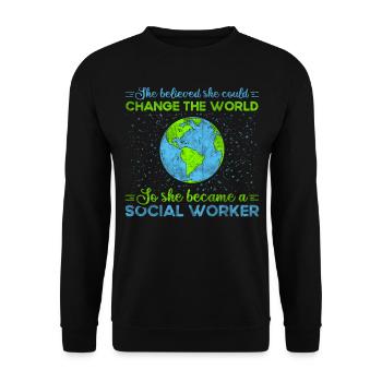 She Believed She Could Change A Lot - Unisex Pullover - Schwarz - Vorne - Alina (178cm) & Michal (187cm)