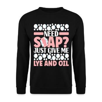 Savonnier fabrication de savon - Sweat-shirt Unisexe - noir - Devant - Alina (178cm) & Michal (187cm)