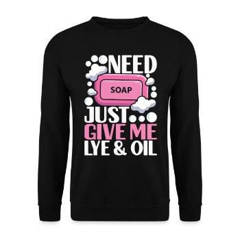 Savonnier fabrication de savon - Sweat-shirt Unisexe - noir - Devant - Alina (178cm) & Michal (187cm)