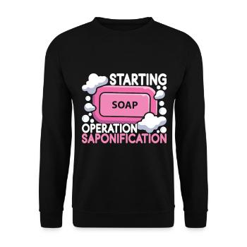 Savonnier fabrication de savon - Sweat-shirt Unisexe - noir - Devant - Alina (178cm) & Michal (187cm)