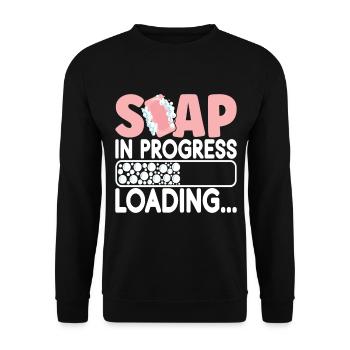 Savonnier fabrication de savon - Sweat-shirt Unisexe - noir - Devant - Alina (178cm) & Michal (187cm)