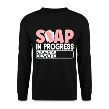 Savonnier fabrication de savon - Sweat-shirt Unisexe - noir - Devant - Alina (178cm) & Michal (187cm)