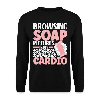 Savonnier fabrication de savon - Sweat-shirt Unisexe - noir - Devant - Alina (178cm) & Michal (187cm)