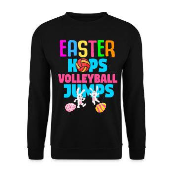 Easter Volleyball Holiday Rabbit Sport - Unisex Sweatshirt - black - Front - Alina (178cm) & Michal (187cm)