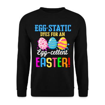 Easter Colorful Egg Dye Rabbit Egg Hunt - Unisex Sweatshirt - black - Front - Alina (178cm) & Michal (187cm)