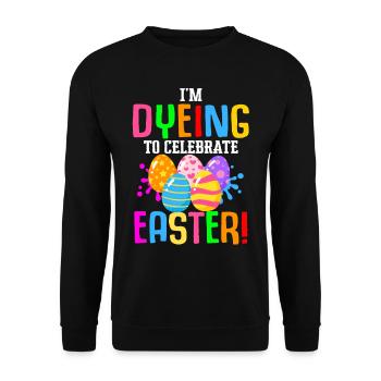 Oeufs colorés de Pâques Couleur Lapin Chasse aux œufs - Sweat-shirt Unisexe - noir - Devant - Alina (178cm) & Michal (187cm)