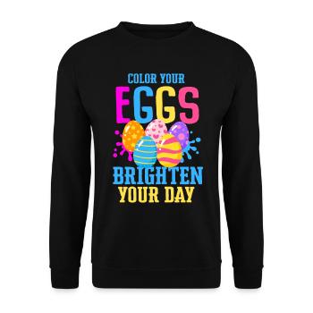Oeufs colorés de Pâques Couleur Lapin Chasse aux œufs - Sweat-shirt Unisexe - noir - Devant - Alina (178cm) & Michal (187cm)