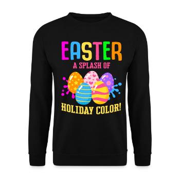 Easter Colorful Egg Dye Rabbit Egg Hunt - Unisex Sweatshirt - black - Front - Alina (178cm) & Michal (187cm)