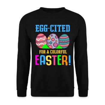 Oeufs colorés de Pâques Couleur Lapin Chasse aux œufs - Sweat-shirt Unisexe - noir - Devant - Alina (178cm) & Michal (187cm)