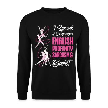 Ballet Dancer Dance Girl Ballerina - Unisex Pullover - Schwarz - Vorne - Alina (178cm) & Michal (187cm)