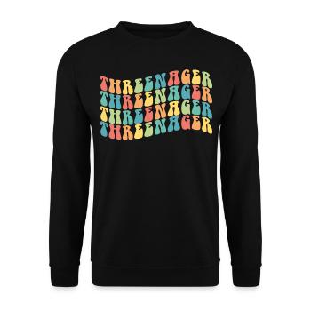 3 ans Threenager Garçons Filles 3ème anniversaire - Sweat-shirt Unisexe - noir - Devant - Alina (178cm) & Michal (187cm)