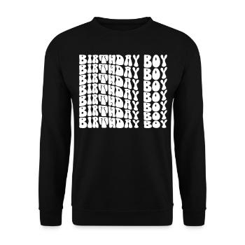Anniversaire Garçon Groovy Rétro Vintage Anniversaire - Sweat-shirt Unisexe - noir - Devant - Alina (178cm) & Michal (187cm)