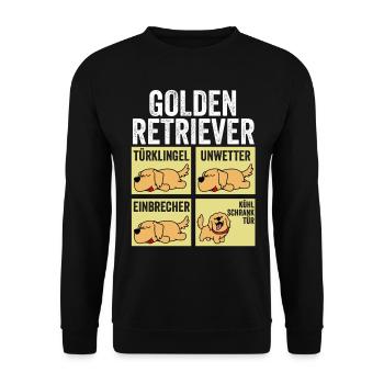 Dog Golden Retriever - Unisex Sweatshirt - black - Front - Alina (178cm) & Michal (187cm)