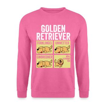 Hund Golden Retriever - Unisex Pullover - Pink - Vorne