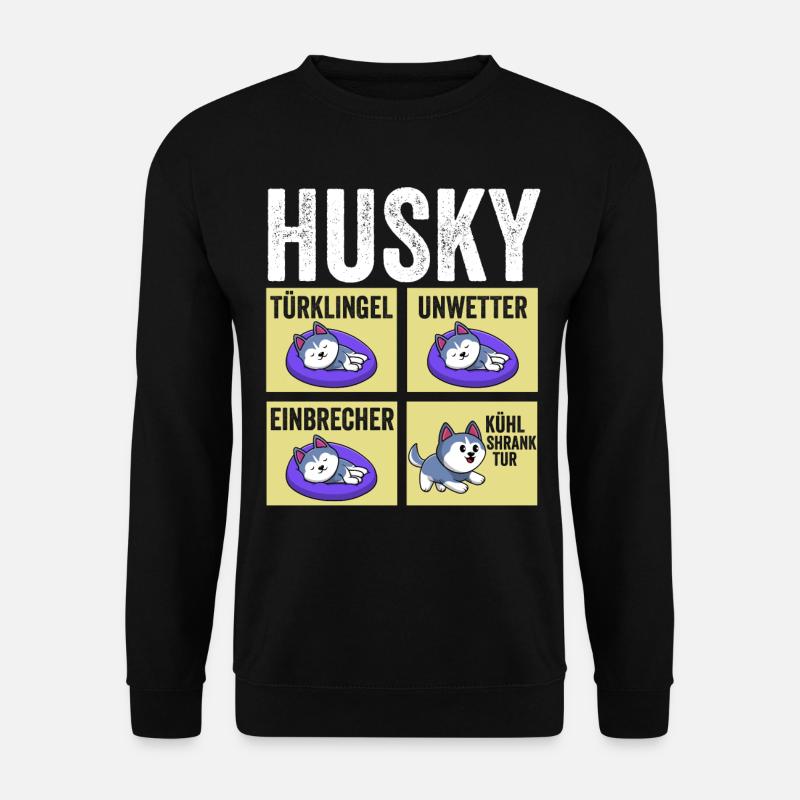 Hund Husky - Unisex Pullover - Schwarz