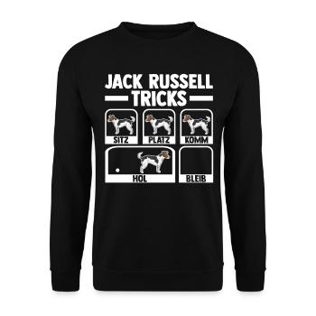Hund Jack Russell - Unisex Pullover - Schwarz - Vorne - Alina (178cm) & Michal (187cm)