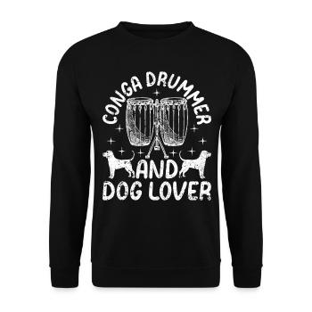 Conga Drummer and Dog Lover - Conga Player Dog Own - Unisex Sweatshirt - black - Front - Alina (178cm) & Michal (187cm)