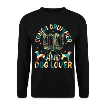 Conga Player Dog Owner - Conga Drummer and Dog Lov - Unisex Sweatshirt - black - Front - Alina (178cm) & Michal (187cm)