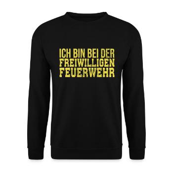 Freiwillige Feuerwehr Spruch - Unisex Pullover - Schwarz - Vorne - Alina (178cm) & Michal (187cm)