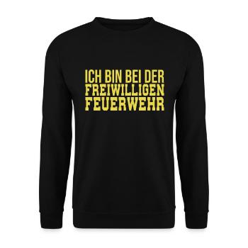 Freiwillige Feuerwehr Spruch - Unisex Pullover - Schwarz - Vorne - Alina (178cm) & Michal (187cm)