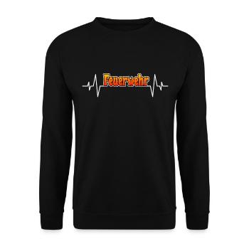 Fire Brigade Heartbeat - Unisex Sweatshirt - black - Front - Alina (178cm) & Michal (187cm)