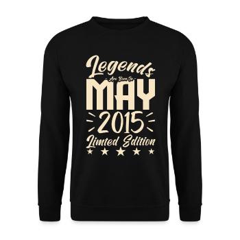 Born May 2015 Birthday gift 2015. - Unisex Sweatshirt - black - Front - Alina (178cm) & Michal (187cm)