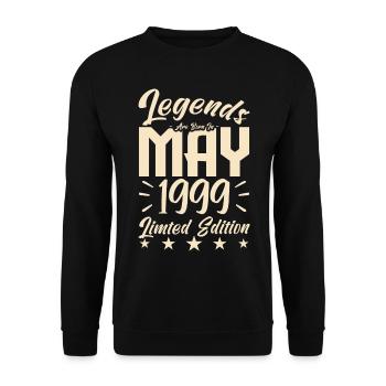 Geboren Mai 1999 Geburtstagsgeschenk 1999. - Unisex Pullover - Schwarz - Vorne - Alina (178cm) & Michal (187cm)
