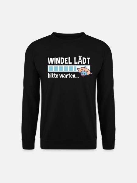 Windel lädt bitte warten Ladebalken Baby Spruch - Unisex Pullover - Schwarz