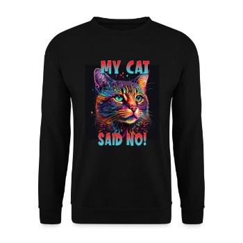 Cat Lovers Design Cat Mama My Cat a dit Non - Sweat-shirt Unisexe - noir - Devant - Alina (178cm) & Michal (187cm)