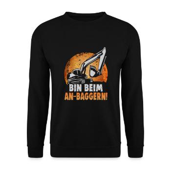 Crane operator design for excavator operators and construction workers - Unisex Sweatshirt - black - Front - Alina (178cm) & Michal (187cm)