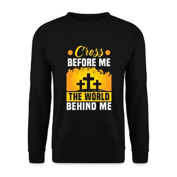Christian Quotes Designs for Believing Christians - Unisex Sweatshirt - black - Front - Alina (178cm) & Michal (187cm)