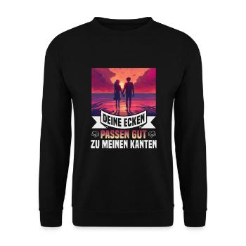 Valentinstag Geschenke Liebhaber Und Paare Designs - Unisex Pullover - Schwarz - Vorne - Alina (178cm) & Michal (187cm)